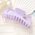 Close-up of a matte lavender oversized hair claw clip on a soft white mesh background - Matte Lavender (8#)
