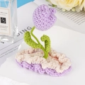 Fermaglio per capelli fatto a mano all'uncinetto con germoglio viola e base verde - Mughetto Viola