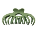 Macro view of large sage green matte claw clip showing durable octopus tooth structure - Matte Bean Green
