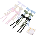 Set dettagliato di fermagli per capelli con nastri colorati e confezione regalo elegante - Viola