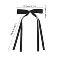 Elegant black ribbon bow hair clip with long streamers and fine woven texture - Black