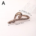 Detailed size view of brown matte irregular heart hair claw clip measuring 12cm by 5.5cm - Irregular Heart - Grey Teal