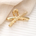 Eleganter Haarklammer aus Goldlegierung mit Schmetterlingsdesign und Kreuzstruktur - Gold