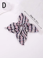 Detail of checkered pink and black satin bow scrunchie with 26cm size dimension - Black and Pink Geometric