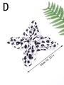 Floral print hair scrunchie with long bow ribbon, white fabric with black flowers, 26cm length - Black Rose Hair Tie