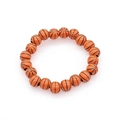 Verstelbare basketbal kralenarmband met oranje harskralen en zwarte lijndetails - Basketbal Kralen Stijl (BN-0110)