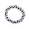 Minimalistische kralenarmband met ronde kralen in zwart-wit voetbalpatroon ontwerp - Voetbal Kralen Stijl (BN-0110)