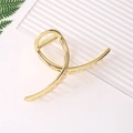 Minimalistische Haarklammer aus Goldmetall mit gedrehtem Liniendesign für elegantes Styling - Gold