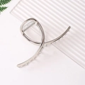 Eleganter minimalistischer silberner Haarkrebs aus Metall mit gedrehtem Design - Silber