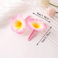 Pink gradient frangipani flower hair clips in 5cm and 7cm sizes for beach styling - Pink (Pair)