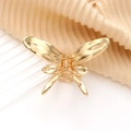 Elegante pinza para el pelo de mariposa en metal dorado brillante para peinados de mujer - Dorado