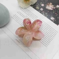 Elegante haarklem in de vorm van een bloem met roze marmeren afwerking voor dames - Khaki