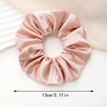 Pink satin rhinestone scrunchie with 13cm diameter for elegant hair styling - Champagne