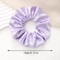 Elegante paarse satijnen scrunchie met strass, 13cm diameter hoge elasticiteit haarelastiek - Paars