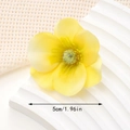 Detailed view of yellow 5cm fabric silk flower accessory with lifelike stamen and petals - 5cm Style / Yellow