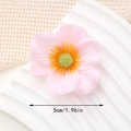 Close-up of pink silk flower head with yellow stamens and a 5cm size measurement mark - 5cm Style / Light Pink