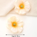 Detailed view of artificial silk flowers in soft apricot with 7cm diameter measurement - 7cm Style / Off White