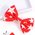Rode haarstrik met witte sterren voor Onafhankelijkheidsdag, maat 5 inch detail - Rood