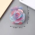 Pinza per capelli a rosa in acetato sfumato blu-rosa con glitter dorati e misura 4,6 cm - Lavanda