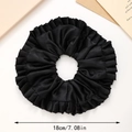 Ballerina style black satin oversized scrunchie with glossy finish 18cm diameter - Black