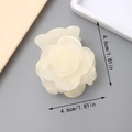 Elegant 4.6cm cream acetate rose hair claw clip with golden glitter finish for women - Milky White