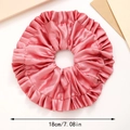 Pink oversized ballet style satin scrunchie with 18cm diameter for elegant hair styling - Coral