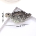 Pinza per capelli dinosauro in acetato grigio marmorizzato, design stegosauro 10 cm - Stegosauro Lungo (E)