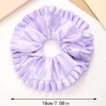 Chouchou géant en soie lilas avec bords à volants, diamètre extérieur de 18 cm environ - Violet