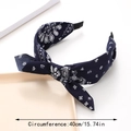 Details des dunkelblauen Paisley-Stoff-Haarreifens mit 40 cm Umfangsangabe - Marineblau