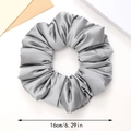 Coletero gigante 16cm gris plateado de satén con relleno de algodón para proteger el cabello - Gris