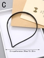 Cerchietto minimalista in acetato nero opaco con denti antiscivolo e 39cm di circonferenza - Nero Opaco (C)