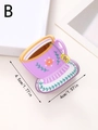 Creative purple coffee cup hair claw clip with floral pattern and size dimensions - Purple Floral Style (B)