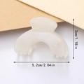 Pinza elegante de acetato blanco perlado para coleta alta, tamaño mediano de 5,2 cm - B-Blanco Irisado Perla
