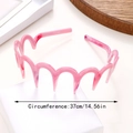 Cerchietto rosa con trama marmorea e denti ondulati per donna, accessorio antiscivolo - Rosa