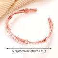 Cerchietto a scomparsa rosa con perle bianche e denti antiscivolo da 38cm - Rosa Tenue (A)