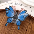 Pinza para el pelo de mariposa azul con patrones negros y detalles de antenas rosa - Azul