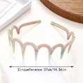 Cerchietto ondulato con denti per donna, motivo marmorizzato colorato, misura 37 cm - Arcobaleno