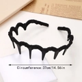 Cerchietto ondulato nero in resina con denti per capelli voluminosi, lunghezza 37cm - Nero