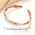 Cerchietto pieghevole beige antiscivolo con perle artificiali e giunti flessibili - Cachi Chiaro (C)