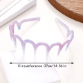 Cerchietto ondulato sfumato rosa e blu effetto marmo con denti antiscivolo per capelli - Viola Chiaro