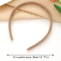 Detalle de la diadema de punto marrón de 35cm de circunferencia con textura de lana fina - Brown (C)