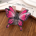 Pinza de pelo de mariposa en acrílico rosa y negro para peinados de mujer - Rosa Rojo