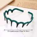 Cerchietto ondulato verde scuro in resina da 37cm con pettine interno in plastica - Verde