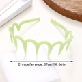 Serre-tête ondulé vert clair avec dents pour femmes, circonférence de 37 cm en plastique - Vert clair