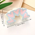 Pinza per capelli a cuore a scacchi rosa e cornice azzurra, accessorio di 7,7 cm - Stile C (Cornice Blu Chiaro Quadretti Rosa Cuore)