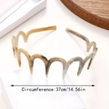 Serre-tête ondulé classique en écaille ambrée avec dents antidérapantes, 37 cm de long - Ambre