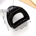 Minimalist black glossy shark hair clip 6cm for high ponytail with dimensions 5x6cm - Black