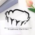 Wavy black pearl headband for women featuring non-slip teeth and 37cm circumference - Circumference 37.0cm / Pearl White (B)