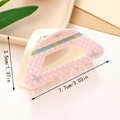 Pink checkered hair claw clip with bow and peach pattern, 7.7cm sweet style hair accessory - Style G (Pink White Checkerboard Triangle)