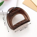 Elegant 6cm semi-transparent dark brown shark hair claw clip for high ponytail styles - Reddish Brown